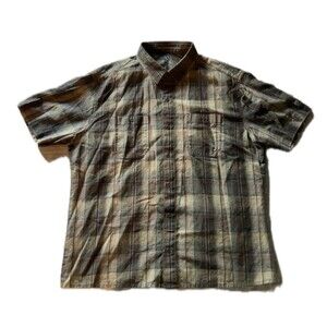 Kuhl Skorpio Men’s Button Down Short Sleeve Shirt - Large - Linen Cotton Blend